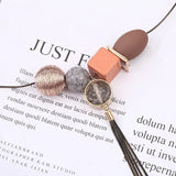 Resin Beaded Sweater Chain Necklace Tassel Jewelry Gift