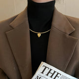 Heart Necklace Autumn Golden Jewelry