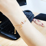 24k Key Lock Bracelet for Women Charm Female Bijoux Gift