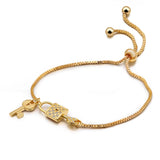 24k Key Lock Bracelet for Women Charm Female Bijoux Gift