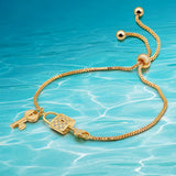 24k Key Lock Bracelet for Women Charm Female Bijoux Gift
