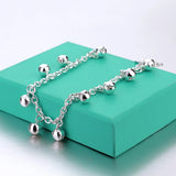 925 Sterling Silver Lucky Little Bell Bracelet Girl Anklet