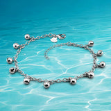 925 Sterling Silver Lucky Little Bell Bracelet Girl Anklet