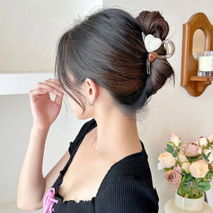 Colorful Heart Hair Clip Ponytail Claw Accessory