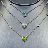 Crystal Heart Necklace Zirconia Candy Women Jewelry Gift