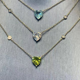 Crystal Heart Necklace Zirconia Candy Women Jewelry Gift