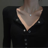 Sweet Love Heart Pendant Silver Necklace Fine Jewelry Gift