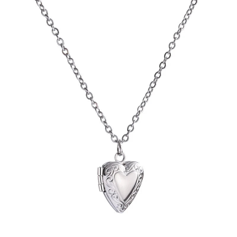 Sweet Love Heart Pendant Silver Necklace Fine Jewelry Gift