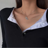 Sweet Love Heart Pendant Silver Necklace Fine Jewelry Gift