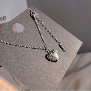 Sweet Love Heart Pendant Silver Necklace Fine Jewelry Gift