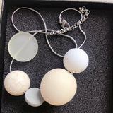 Snake Chain Wood Ball Stone Choker Necklace
