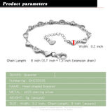 Sweet Heart 925 Sterling Silver Bracelet For Women Slim Charm Bracelet