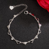 Sweet Heart 925 Sterling Silver Bracelet For Women Slim Charm Bracelet