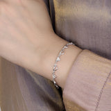 Sweet Heart 925 Sterling Silver Bracelet For Women Slim Charm Bracelet