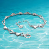 Sweet Heart 925 Sterling Silver Bracelet For Women Slim Charm Bracelet