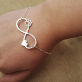 Sweet Lovely Infinity Love Dog Cat Paw Print HEART paw Bracelet