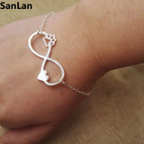 Sweet Lovely Infinity Love Dog Cat Paw Print HEART paw Bracelet