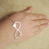 Sweet Lovely Infinity Love Dog Cat Paw Print HEART paw Bracelet