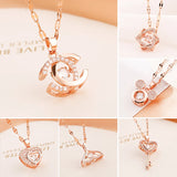 Rose Stainless Steel Lips Pendant Necklace for Women
