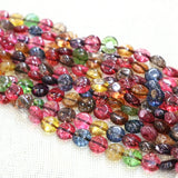 Multicolor Tourmaline Crystal Coin Beads 10mm 15inch