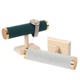 Solid Wood High Watch Display Stand with Microfiber Organizer