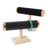 Solid Wood High Watch Display Stand with Microfiber Organizer