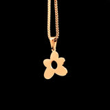 Flower Pendant Choker Necklace Stainless Steel Clavicle Chain