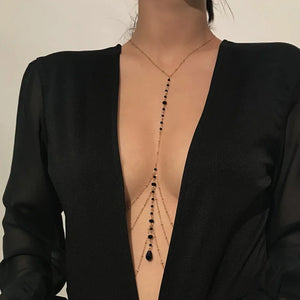 Tassel Body Chain Crystal Necklace Nightclub Jewelry