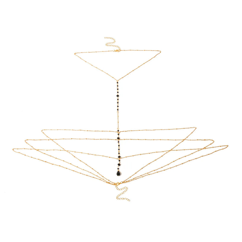 Tassel Body Chain Crystal Necklace Nightclub Jewelry