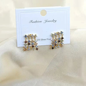Colorful Rainbow Zircon Drop Earrings for Women Wedding