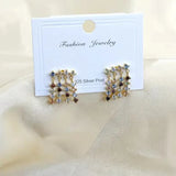 Colorful Rainbow Zircon Drop Earrings for Women Wedding