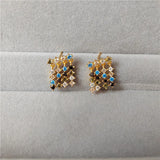 Colorful Rainbow Zircon Drop Earrings for Women Wedding