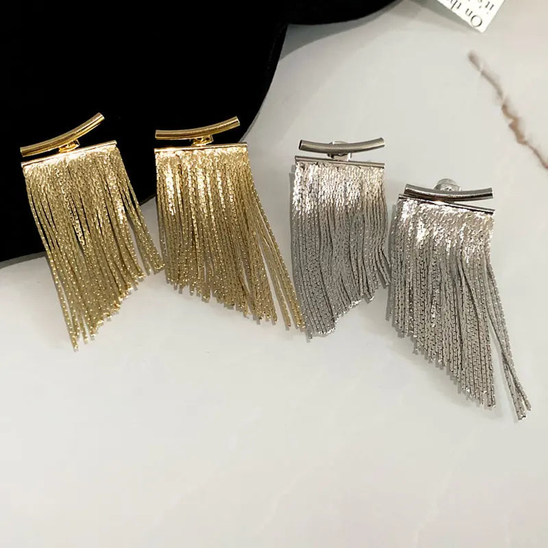 Tassel Earrings Statement Curved Fringe Pendant Jewelry Accessories Women Egirls