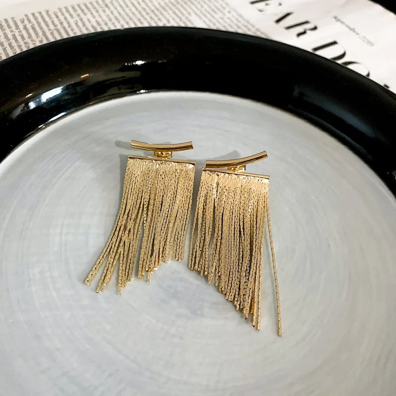 Tassel Earrings Statement Curved Fringe Pendant Jewelry Accessories Women Egirls