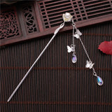 Chinese Style Pearl Plate Hairpin Headdress Hair Sticks