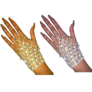 Bohemian Rhinestone Hand Bracelet with Tassel