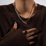 Temperament Silver Stitching Twist Chain Titanium Steel Clavicle Chain Necklace