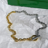 Temperament Silver Stitching Twist Chain Titanium Steel Clavicle Chain Necklace
