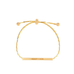 Metal Good Luck Adjustable Bracelet Plated Engraved Letters for Women