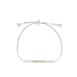 Metal Good Luck Adjustable Bracelet Plated Engraved Letters for Women