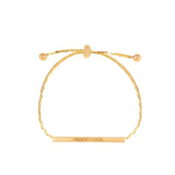 Metal Good Luck Adjustable Bracelet Plated Engraved Letters for Women