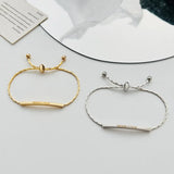 Metal Good Luck Adjustable Bracelet Plated Engraved Letters for Women