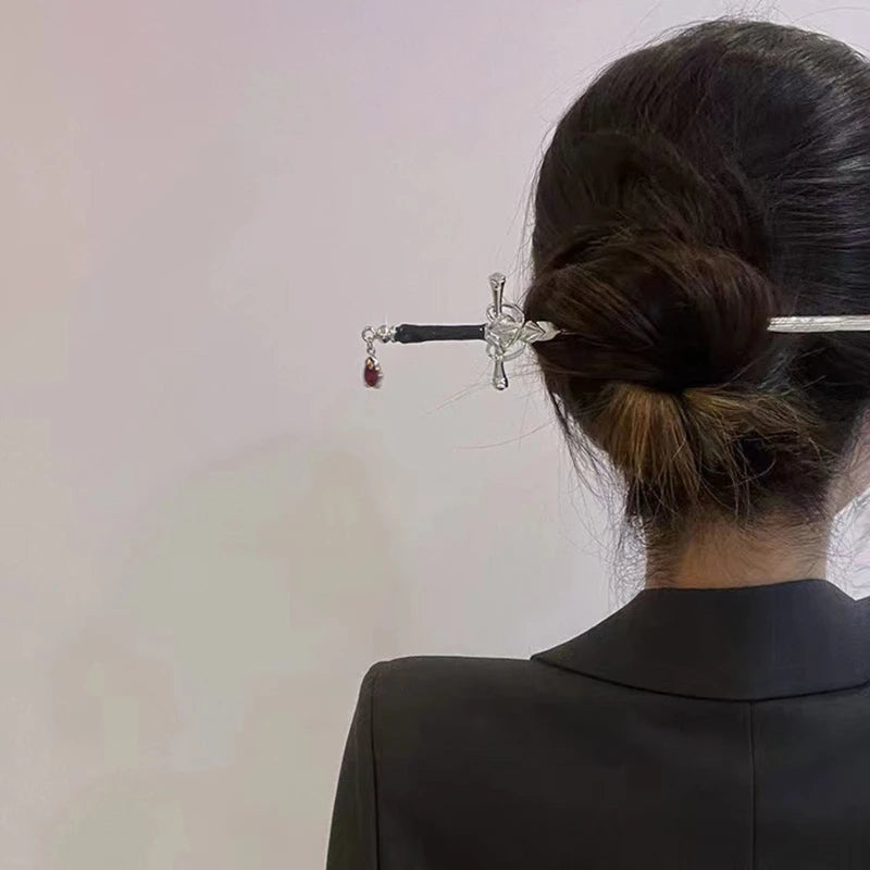 Punk Sword Hair Sticks Vintage Samurai Dagger Hair Accessory