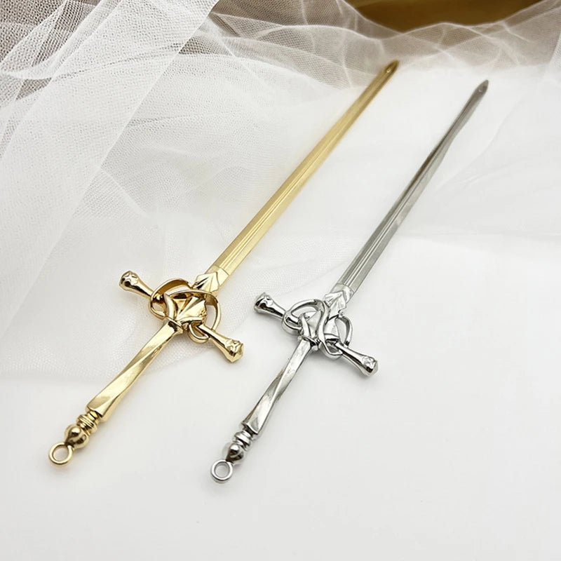 Punk Sword Hair Sticks Vintage Samurai Dagger Hair Accessory