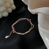 Temperament Double Layer Beads Silver Rose Bracelet