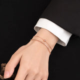 Temperament Double Layer Beads Silver Rose Bracelet