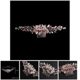Temperament Women Pearl Rose Hair Comb Bridal Wedding Dress Hair Accessories