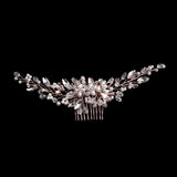 Temperament Women Pearl Rose Hair Comb Bridal Wedding Dress Hair Accessories