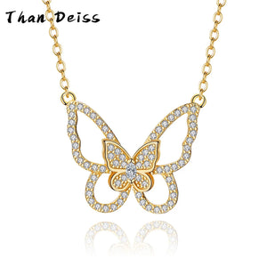 Zirconia Collarbone Chain S925 Silver Butterfly Necklace