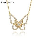 Zirconia Collarbone Chain S925 Silver Butterfly Necklace